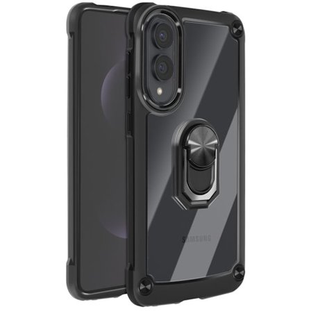 Coque för Samsung Galaxy S25 Edge Magnetisk Ring Stativ Video Svart