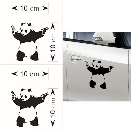 To-delt sæt Kung Fu Panda-klistermærker, 10*10 cm, sjove klistermærker til bilen