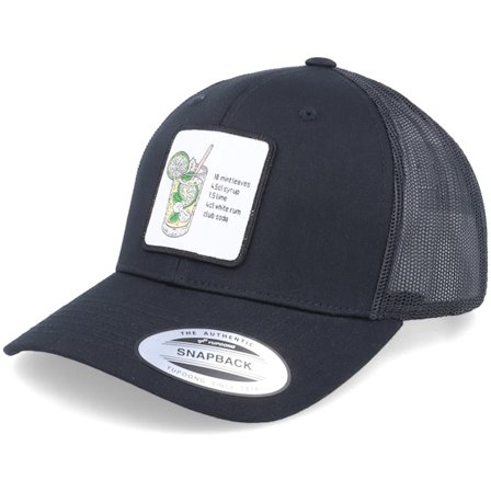 Iconic - Black - trucker - Cap - Mojito Drink Patch Black Trucker - Hatstore