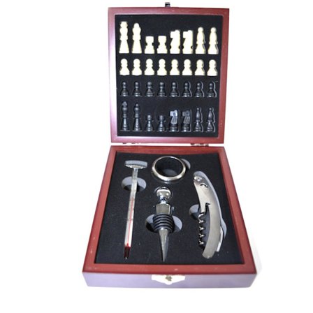 chess game, wine accessories - Black