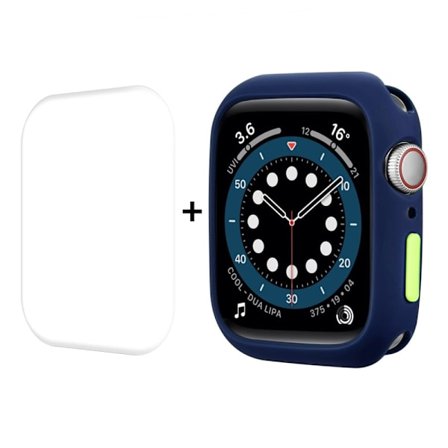 ENKAY Apple Watch (45mm) TPU cover + screen protector - Dark Blue