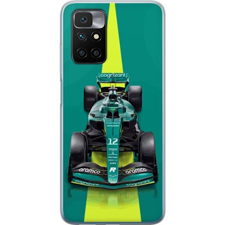 Yhteensopiva Puhelinkuori Xiaomi Xiaomi Redmi 10 Aston Martinin Formula 1 -auto vihreässä kilpailumuotoilussa, jossa on moderni studiosentuntma