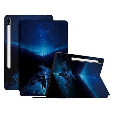 Fodral för Samsung Galaxy Tab S7 FE/Tab S7+/Tab S8+ Mönstertryck PU Läder Flipskydd med Ställ