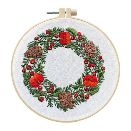 DIY Broderisæt Jul DIY Broderimaterialepakke Broderisæt med Mønstre Instruktioner Broderirammer Tråde Nål til Begyndere