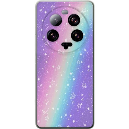 Kompatibelt Mobildeksel til Xiaomi 13 Ultra Rainbow-farget pastellbakgrunn med hvite stjerner og gnistrende prikker i myk overgang