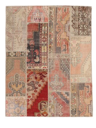157X201 Tapete Patchwork Moderno Castanho/Vermelho Escuro (Lã, Turquia) Carpetvista