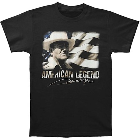 John Wayne John Wayne American Legend Flag Photo & Logo T-shirt