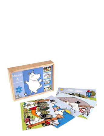 Barbo Toys | Moomin 4 Wooden Puzzles In A Box | ONE SIZE