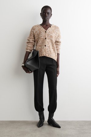 COS Flecked Chunky Wool-Alpaca Cardigan in Brown - Women