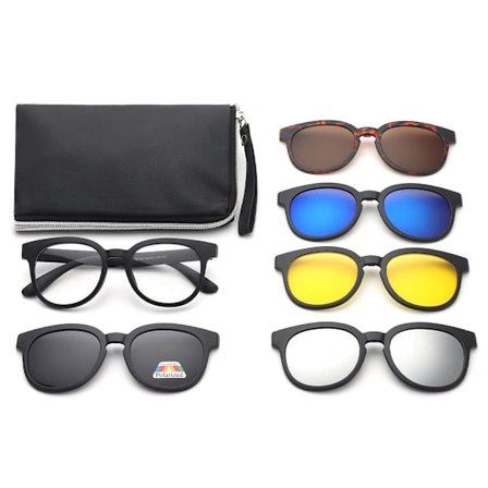 Polarisert magnetisk klips på solbriller Solbrillesett med veske