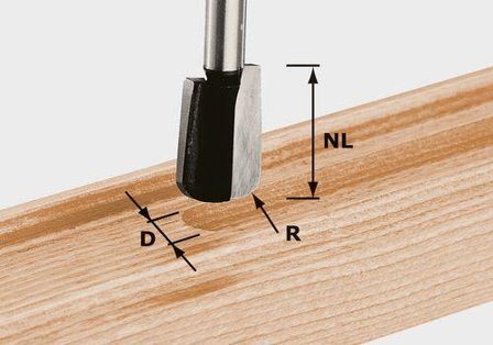 Festool HW S8 R5 Hålkälsfräs 8mm spindel, Maskintillbehör & förbrukning