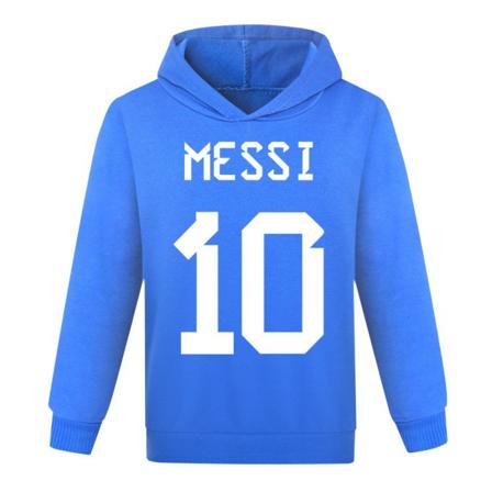 Messi 10 Club Hoodie Fotboll Superstar Barn Luvtröja Pojkar Kläder Sportdräkt Träningsoverall Toppar Dark blue 150cm