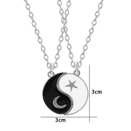 Halskje Armbånd For Kvinner Menn Matchende Svart Hvit Skive Tai Chi Halskje For Par Jenter Vennskap Bff Armbånd Halskjeder Smykkesett