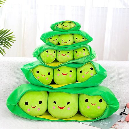Söpö lasten vauvan pehmolelu herne täytetty kasvinukke Kawaii lapsille pojille tytöille lahja korkealaatuinen herneen muotoinen tyynylelu DB