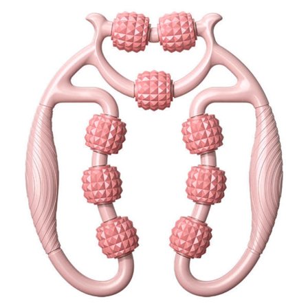Sirkulære benklemmer 360 grader 9 hjul muskelrulle massasjeapparat for ben nakke hånd arm muskelavslapping hvit fersken rosa