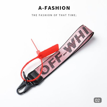 Off-White inspirert nøkkelring Lanyard industriell belte håndleddsstropp