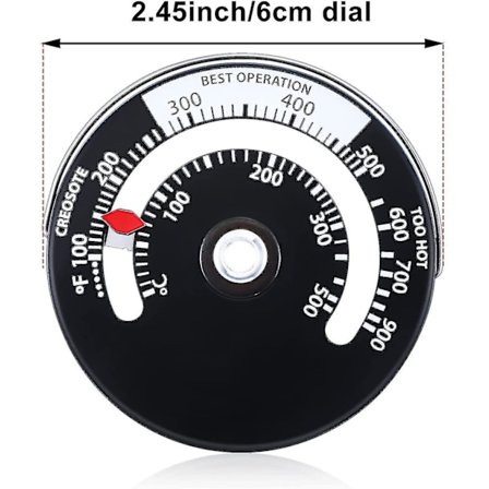 Magnetisk Vedovn Termometer Brannovn Termometer Røykrør Temperaturmåler For Å Unngå Skade På Ovnsvifte Ved Overoppheting (1)