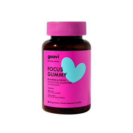 Goovi Integratori Alimentari FOCUS GUMMY De-stress & Focus 1 x 60pz - Integratore Concentrazione e Memoria