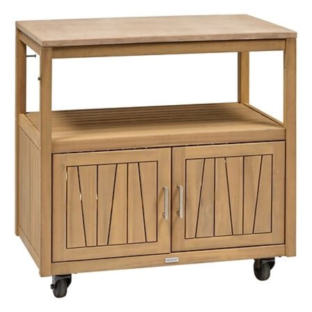 Ulkokeittiökaappi, 2-ovinen, akaasia ja alumiini, 87x50x86 cm