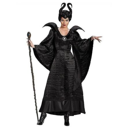 Halloween Törnrosa Hexe Maleficent Kjole Til Voksen Ond Hexe Karneval Cosplay Kostume Outfit Q XL L L
