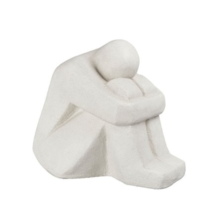 Hvid polyresin dekorativ figur, 43x30x37 cm