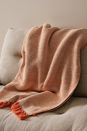 Jotex - Katoenen Deken Oranje/roze Oranje/roze - DEBBIE - Koop Plaids & dekens bij Jotex