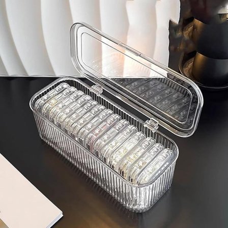 ING Yksi akryylinen rannekorujen säilytyslaatikko 12 kannettavalla huurtumattomalla säilytyslaatikolla, sopii korvakorujen/sormusten/kaulakorujen 