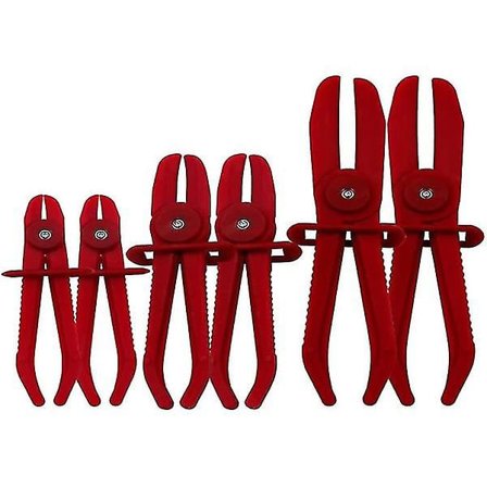 6-delt sæt brændstofslanger tang, rød slanger tang, slanger klemme værktøj, slanger klemme tang, til bremseslanger, brændstofslanger (155, 185, 250 mm