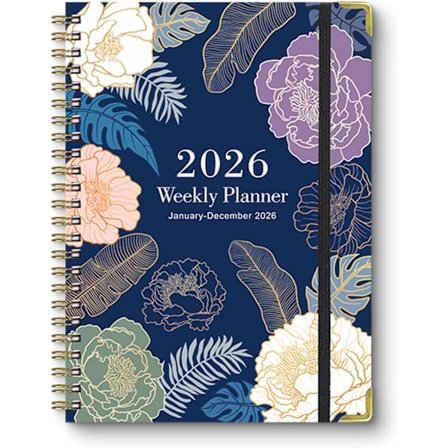 2026 Årsplanerare, Veckovis och Månatlig Planerare för Kvinnor, Januari till December 2026, Inbunden Planeringsbok, med Flikar, Spiralbunden