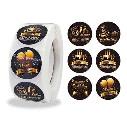 500 klistremerker klistremerker - Gratulerer med dagen motiv - Tegneserie