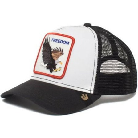 Mesh Animal Broderte Snapback Hat Ørn Hvit