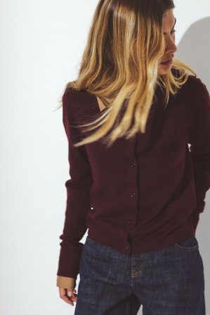 NA-KD Cardigan en maille fine - Pulls fins - Bordeaux - M
