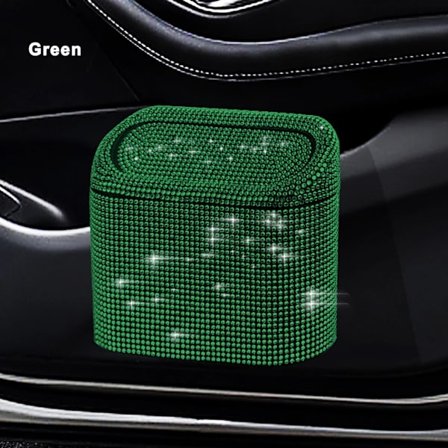 Timanttikristalli autojen roskakori kannella, tiivis miniauton roskakori, kimalteleva roskakori, järjestelykassi, säiliö~03474