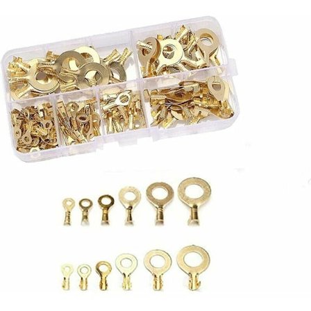150 stk. Messing Elektriske Ringe Kabeltilslutning Kobber Kabeløje Sortimentssæt Messing Elektriske Kabeløjer M3-M10