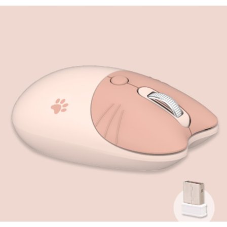 2.4G mælketefarvet mus, tegneserie katteklo dual mode computer mo