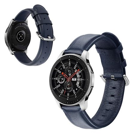 Samsung Galaxy Watch (42mm) äkta läder klockarmband - mörkblå