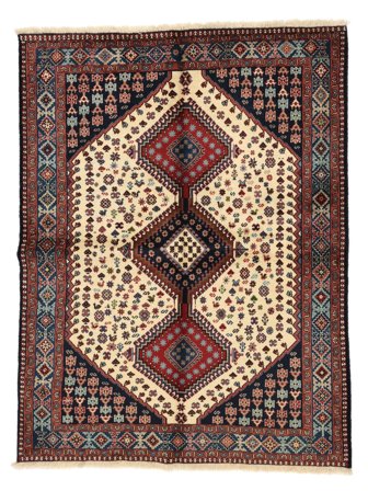 Tapis D'orient Yalameh 150X199 Rouge/Beige (Laine, Perse)