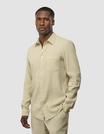 Shaping New Tomorrow - Refined Linen Long Sleeve Shirt - Soft Sand - Herre - Størrelse XL