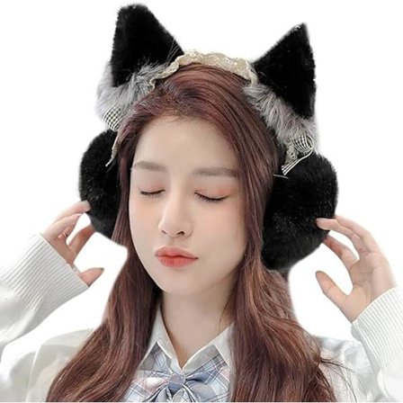 Dame og pige Pelsagtig Vinter Ørevarmere Sød Kattemønster Blonder Kunstig Pels Ørevarmer Prinsesse Fancy DressCostumeAccessoriesHårbånd Ørebetræk Øre 