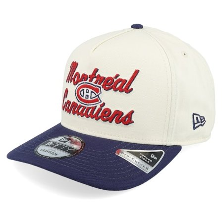 New Era - NHL Wit adjustable Cap - Montreal Canadiens 9FIFTY Chainstitch Chrome White/Navy A-Frame Adjustable @ Hatstore
