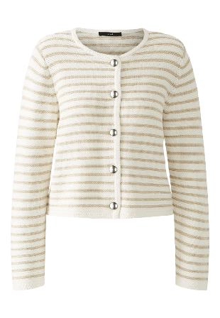 Oui Cardigan i bomull Jackor Dam Flerfärgad 42