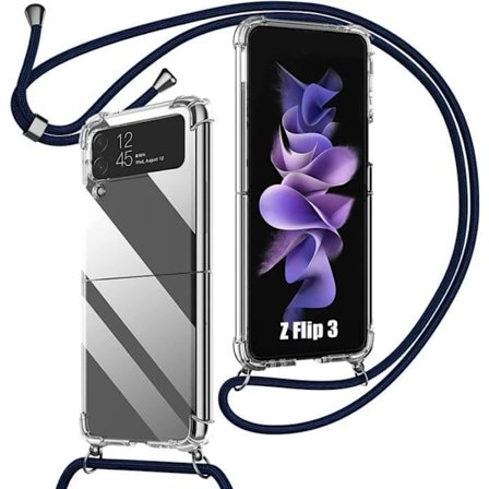 Coque - BOOLING - för Samsung Galaxy Z Flip 3 5G - Stötsäker - Marinblå - Flexibel