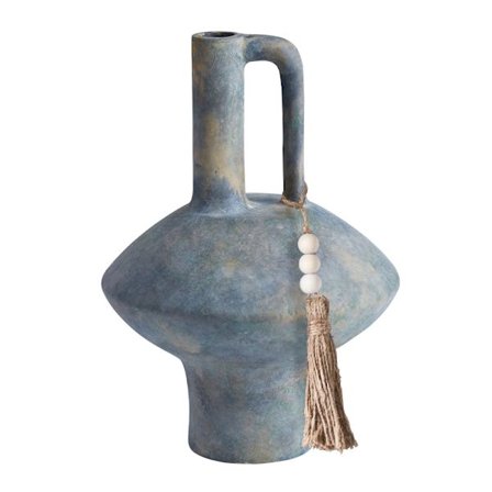 Keraaminen maljakko 19x19x27cm, harmaanbeige, koristekäyttöön