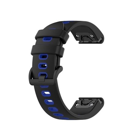 Garmin Fenix 6S/5S/6S Pro/5S Plus Klockarmband i silikon - Svart/Blå