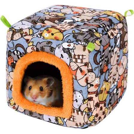 Varmt seng til hamster og marsvin, plys hus, fuglerede, hængekøje om vinteren for at forhindre små dyr i huler 20 x 20 x 20 cm