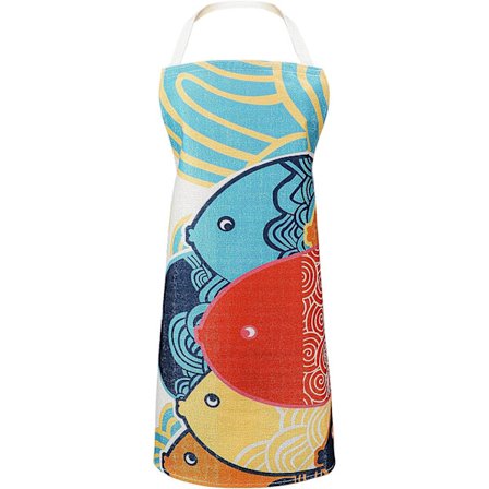 Bomulls köksförkläde med teckningar - Present till barn och vuxna