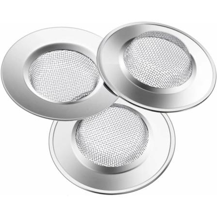 3 stk silfilter i rustfritt stål, 7,7 cm, forhindrer tilstopping