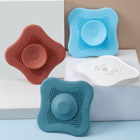 4 stk. forskjellig farge kjøkkenvask, universell silikon vaskedeksel