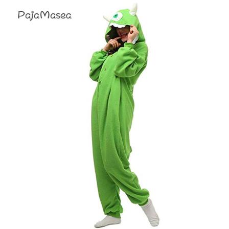 Pyjamas fleece onesie vuxen djur pyjamas tecknad grön enögd monster kläder vinter pyjamas rolig White Angle XL Fit 179cm-189cm