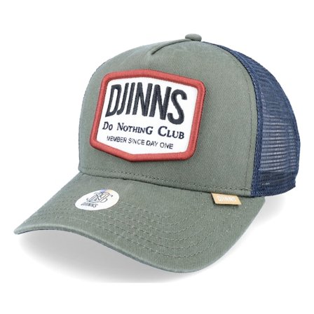 Djinns - Grønn trucker Caps - Nothing Club #2 Heatdye Olive Trucker @ Hatstore